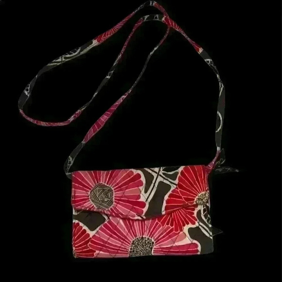 VERA BRADELY WALLET AND CROSSBODY PINK GRAY - Picture 6 of 6